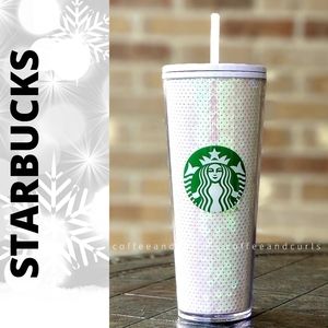 Starbucks White Sequin Tumbler 2020 Venti Cold Cup 24oz NWT